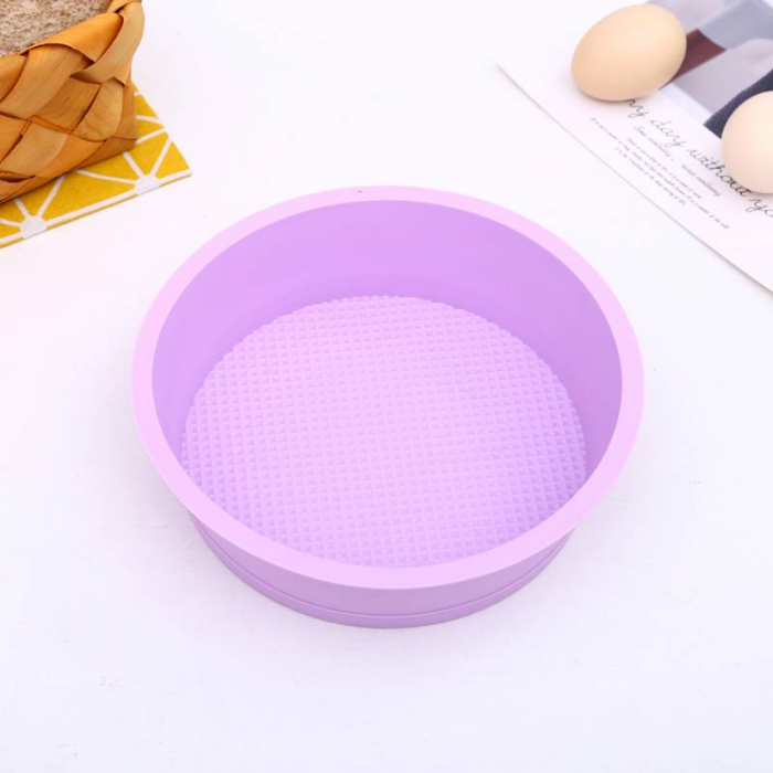 Tava rotunda de silicon alimentar termorezistent, 20cm, pentru blat de tort, prajitura, chec, friteuza cu aer cald, Airfryer [2]