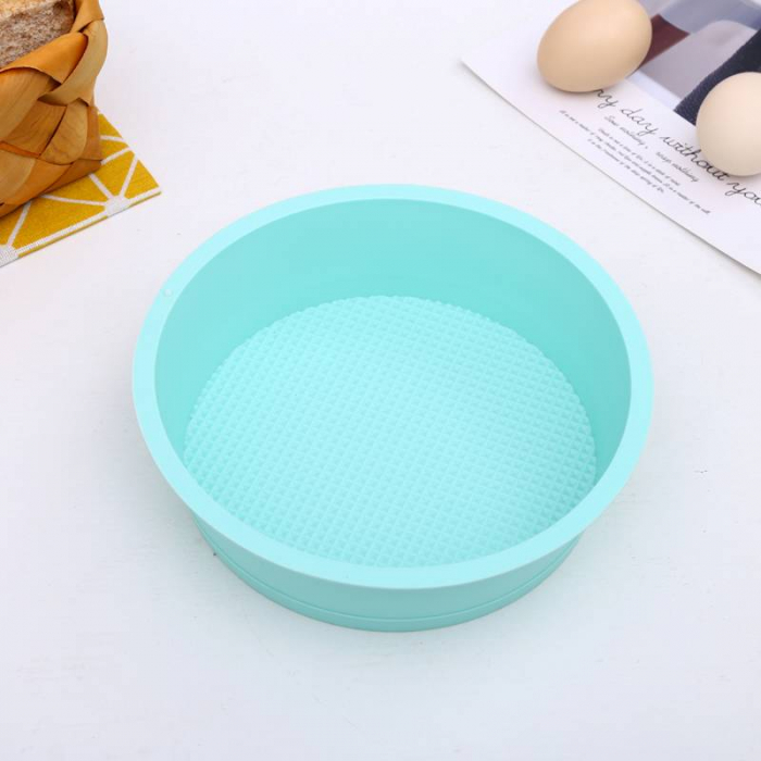 Tava rotunda de silicon alimentar termorezistent, 20cm, pentru blat de tort, prajitura, chec, friteuza cu aer cald, Airfryer [4]