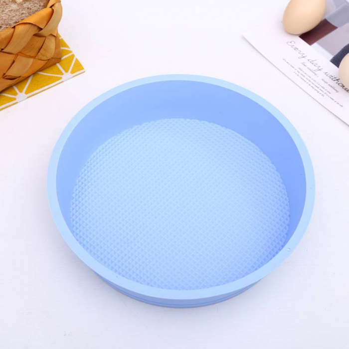 Tava rotunda de silicon alimentar termorezistent, 25cm, pentru blat de tort, prajitura, chec, friteuza cu aer cald, Airfryer mare [5]