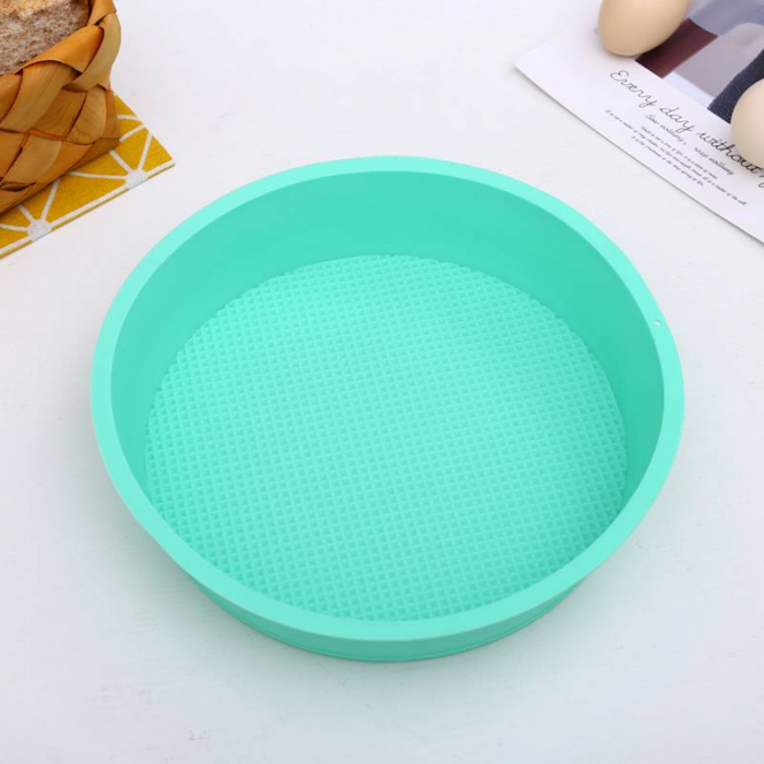 Tava rotunda de silicon alimentar termorezistent, 25cm, pentru blat de tort, prajitura, chec, friteuza cu aer cald, Airfryer mare [6]