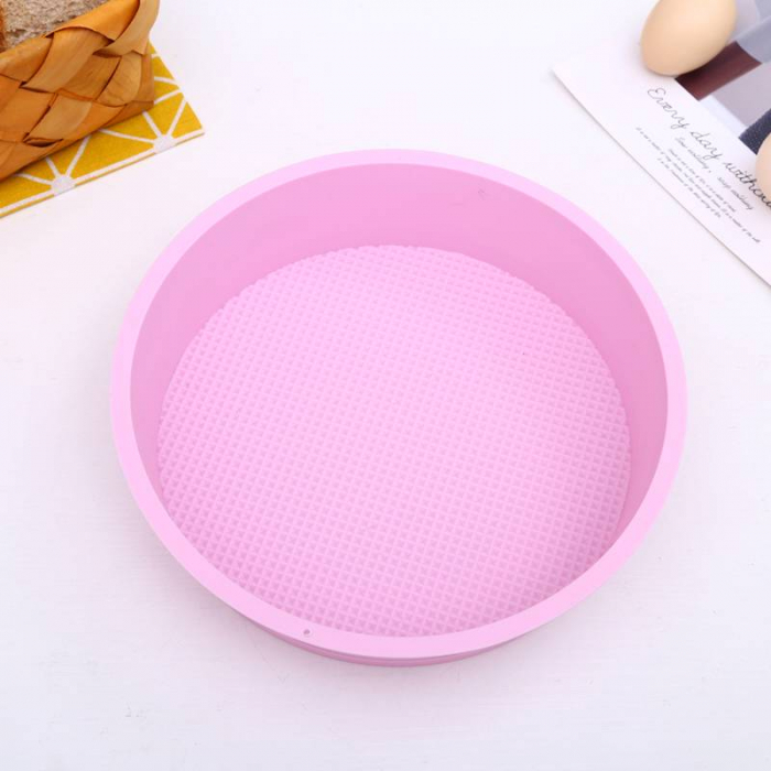 Tava rotunda de silicon alimentar termorezistent, 25cm, pentru blat de tort, prajitura, chec, friteuza cu aer cald, Airfryer mare [4]