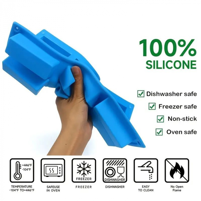 Tava sau forma de silicon pentru 12 batoane dreptunghiulare de Ciocolata Dubai [5]