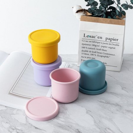 STOC LIMITAT - Caserola de silicon rotunda si solida. 250ml. Diametru 9cm