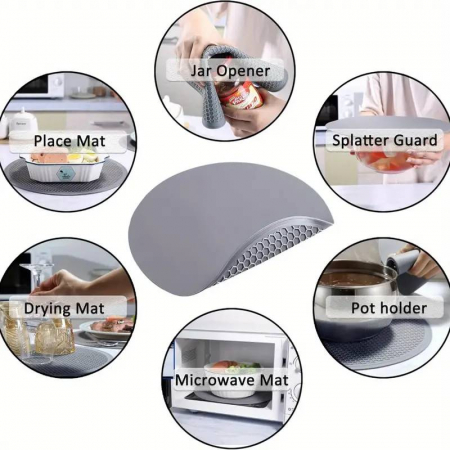 Covoras gros sau suport rotund de silicon pentru oale fierbinti, 8mm [1]