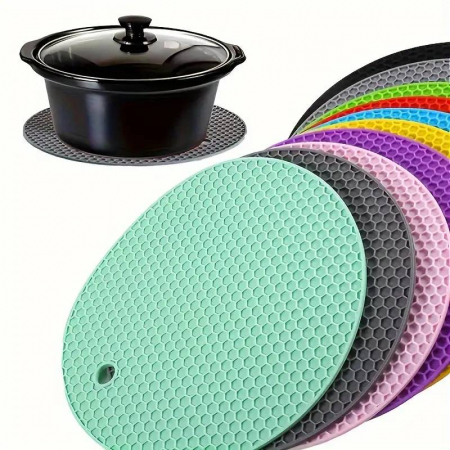 Ustensile de Bucatarie - Covoras sau suport rotund de silicon pentru oale fierbinti, 3mm
