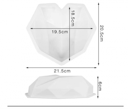 Forma de silicon inima diamant 3D [2]