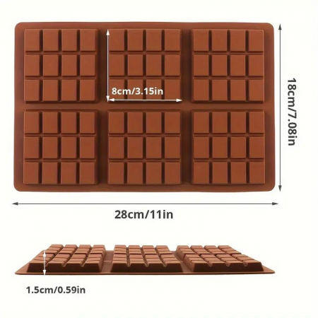 Forma de silicon pentru 6 mini ciocolate patrate [1]