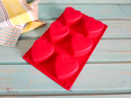 Forma silicon 6 inimi pentru prajituri si ciocolata, 29cm [5]