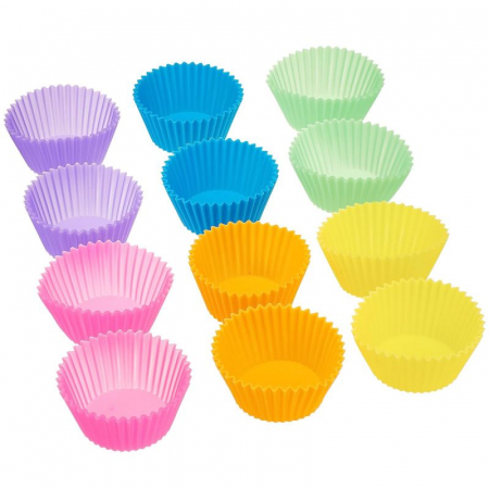 Forme de silicon pentru briose. Set de 12 bucati, 7cm [4]