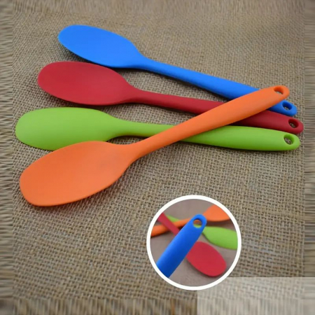 Ustensile de Bucatarie - Lingura de silicon alimentar termorezistent, plina, 20cm