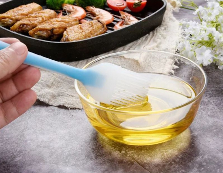 Ustensile de Bucatarie - Pensula de silicon pentru uns, 21cm, albastru transparent