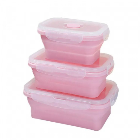 Set 3 caserole de silicon pliabile pentru pranz sau merinde [1]