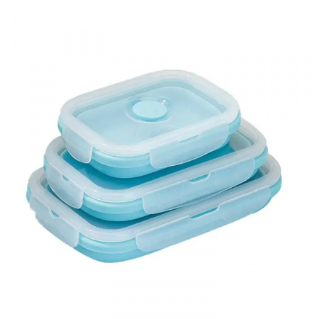 STOC LIMITAT - Set 3 caserole de silicon pliabile pentru pranz sau merinde