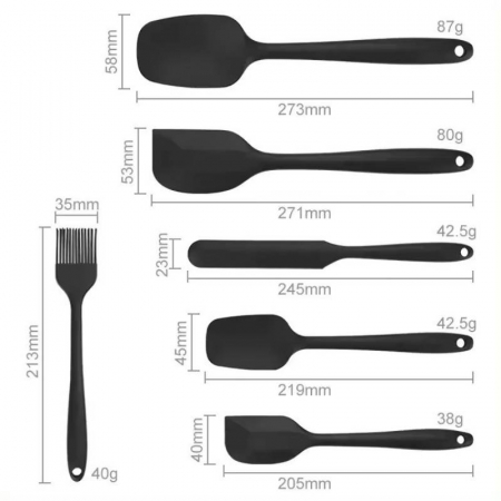 Set de 6 spatule sau ustensile de silicon pentru bucatarie rezistente la caldura [3]