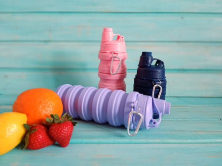 Sticla pliabila de silicon, 500ml, pentru sport, picnic sau drumetie. [2]