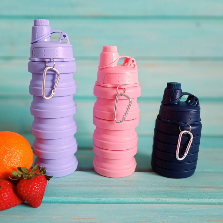Tavi si Forme de Silicon - Sticla pliabila de silicon, 500ml, pentru sport, picnic sau drumetie.