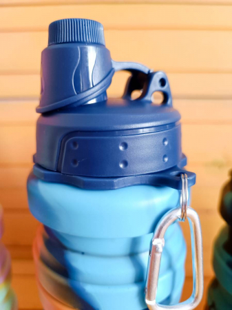 Sticla pliabila de silicon, multicolor, 500ml,  pentru sport, picnic sau drumetie [1]