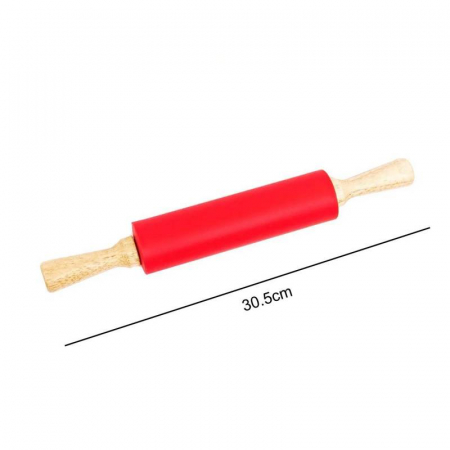 Sucitor de silicon premium, antiaderent, cu manere de lemn, 30cm [2]