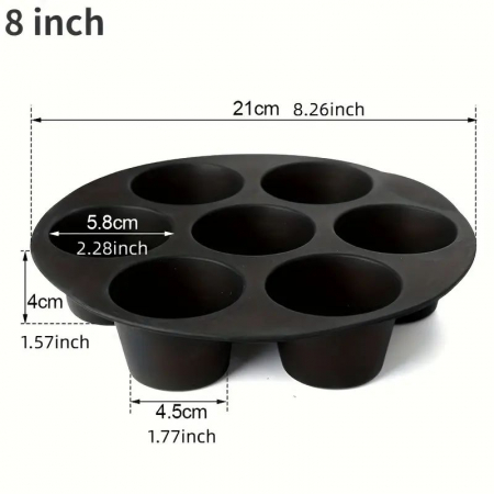 Tava de silicon, 7 briose, pentru cuptor sau airfryer [3]