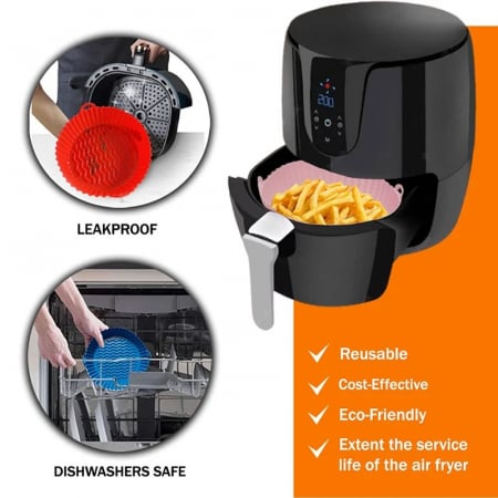 Tavi si Forme de Silicon - Tava de silicon pentru AirFryer, friteuza, prajit, copt, 22cm