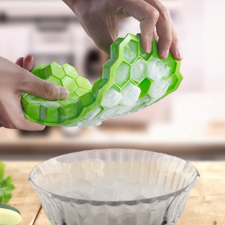 Tavi si Forme de Silicon - Tava cuburi hexagonale de gheata. Forma fagure.
