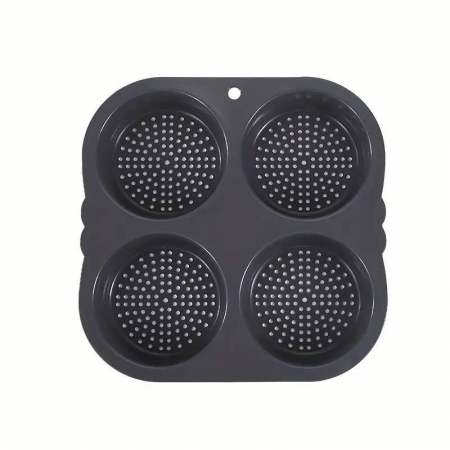 Tava de silicon premium mat pentru burgeri. 4 cavitati perforate pentru chifle sau carne hamburger [4]