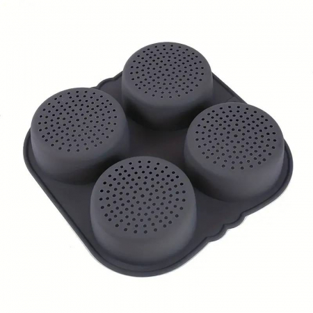 Tava de silicon premium mat pentru burgeri. 4 cavitati perforate pentru chifle sau carne hamburger [3]