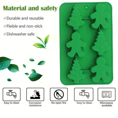 Tava de silicon su 6 forme de Craciun: bradut si om de turta dulce [3]