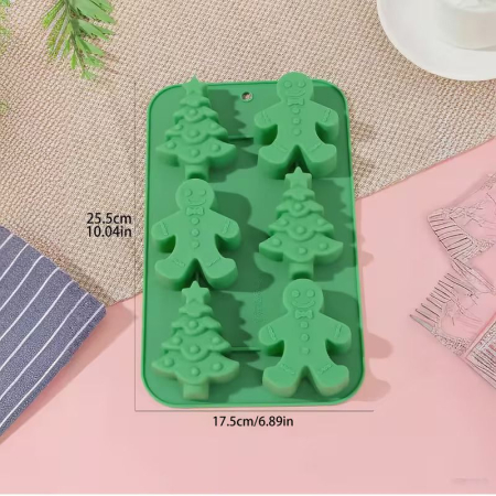 Tava de silicon su 6 forme de Craciun: bradut si om de turta dulce [6]
