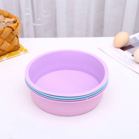 Tavi si Forme de Silicon - Tava rotunda de silicon alimentar termorezistent, 20cm, pentru blat de tort, prajitura, chec, friteuza cu aer cald, Airfryer