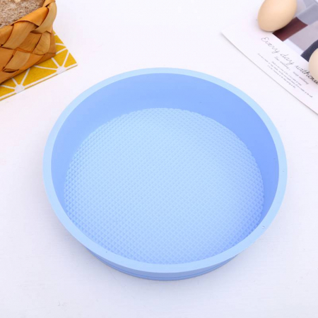 Tava rotunda de silicon alimentar termorezistent, 25cm, pentru blat de tort, prajitura, chec, friteuza cu aer cald, Airfryer mare [4]