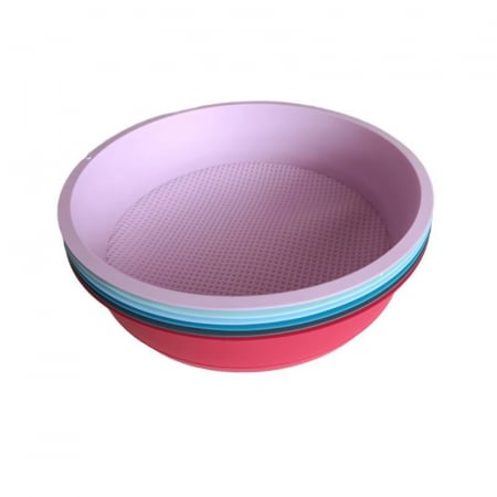 Tavi si Forme de Silicon - Tava rotunda de silicon alimentar termorezistent, 25cm, pentru blat de tort, prajitura, chec, friteuza cu aer cald, Airfryer mare