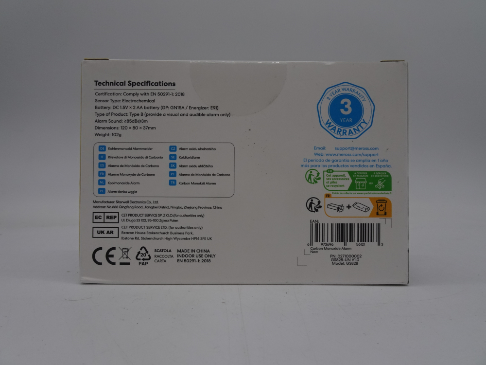 Detector/alarma de monoxid de carbon Meross, [2]
