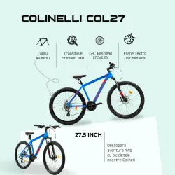 Bicicletta MTB Colinelli COL27, Taglia M, 27.5 Pollici, Blu, Cambio Shimano Altus, 24 Velocità, Telaio in Alluminio, Freni a Disco [3]