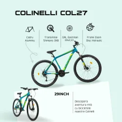 MTB-Fahrrad Colinelli COL27, Größe M, 29 Zoll, Grün, Shimano Altus Schalthebel, 24 Gänge, Aluminiumrahmen, Scheibenbremsen [4]