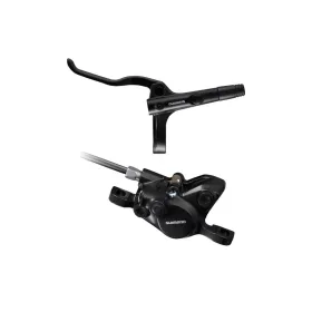 Hydraulische Bremsen - Montiertes Scheibenbremsenset, BL-MT200 (links), BR-MT200 (vorne), schwarz, ohne Adapter, Resin-Beläge (ohne Kühlrippen), mit Olive und Anschluss-Einsatz, 1000 mm Schlauch (SM-BH59-SS schwarz), Bulk –