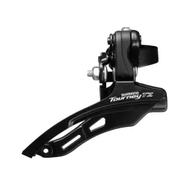 Fahrradteile - Umwerfer Shimano FD-TZ500-DS6, für 3 (Reibung) × 6/7-fach, Down-Swing, Top-Pull, Schelle 31,8 mm, Kettenstrebenwinkel: 66–69°, großes Kettenblatt: 42Z, Kettenlinie: 47,5 mm – Code AFDTZ500DSTM6