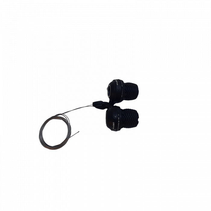 Microshift Schalthebel, 3x7 Gänge, rechts 7-fach Index mit 2100 mm Kabel, links 3-fach Index/Reibung mit 1700 mm Kabel [1]
