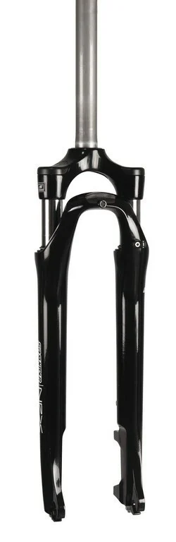 Forcella ammortizzata 28", modello YS-728, tubo sterzo filettato 1 1/8", lunghezza 175 mm, compatibile con freno a disco, colore nero, con passaggio cavo, tappo bridge e decalcomania – equivalente a S [1]