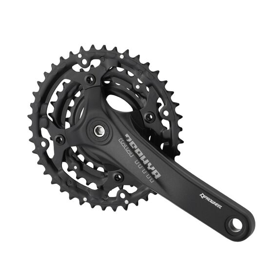 Guarnitura in lega d’alluminio 6061-T6, braccio 175 mm, spider con asse, corone 42-32-24T, tutte in acciaio, colore nero, grafica standard, con movimento centrale incluso [1]