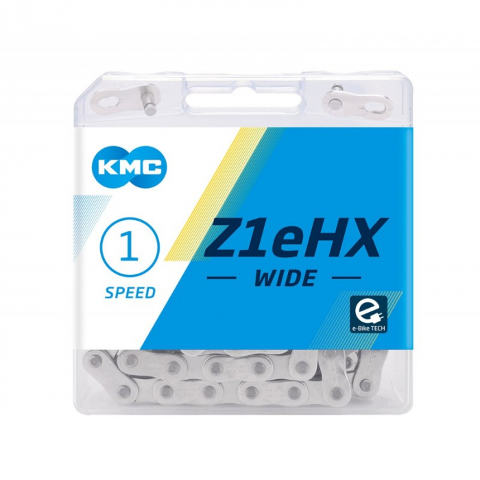 Lant KMC 1 viteza Z1eHX NARROW NPNP 1/2x3/32, ebike, argintiu [2]