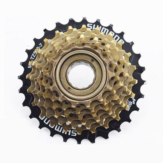 Pignone ruota libera Shimano Tourney MF-TZ500, 7 velocità (14-16-18-20-22-24-28 denti), filettato standard, codice AMFTZ5007428 [1]