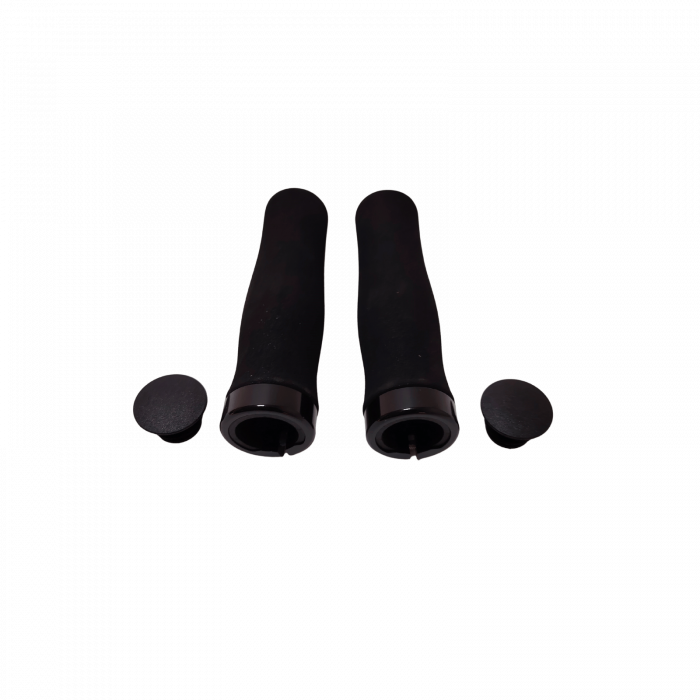 Griff VLG-864-1AD3, 129 mm, schwarz, mit eloxierter Klemme und VLP-69-Endstopfen, ohne Logo [1]