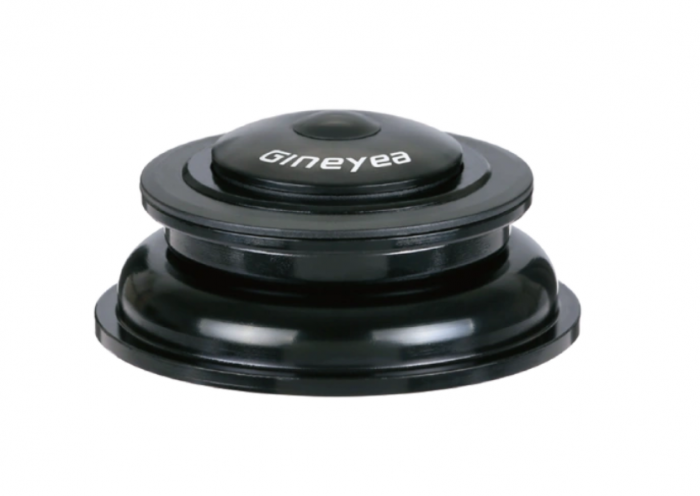 Halbintegrierter, gewindeloser Steuersatz GINEYEA GH-830, 28,6x44/56x30 mm, Höhe 22,5 mm, mit Sternmutter, mit Aluminiumkappe schwarz [1]