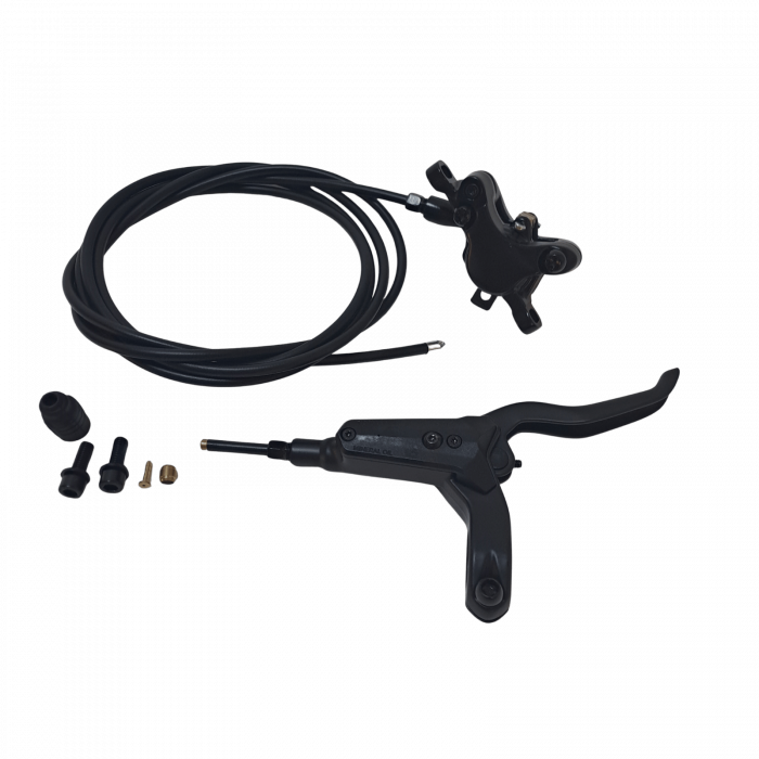 Freno a disco idraulico posteriore – JAK, tubo 2000 mm, leva 2 dita, attacco Postmount 160 mm, con oliva + perno [1]