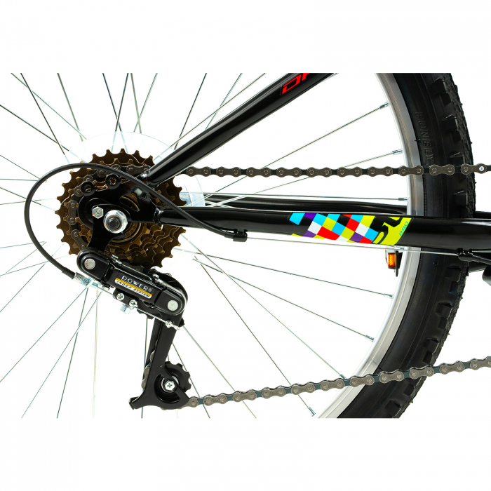 Kinderfahrrad DHS Plasma - 24 Zoll, Schwarz-Rosa [7]