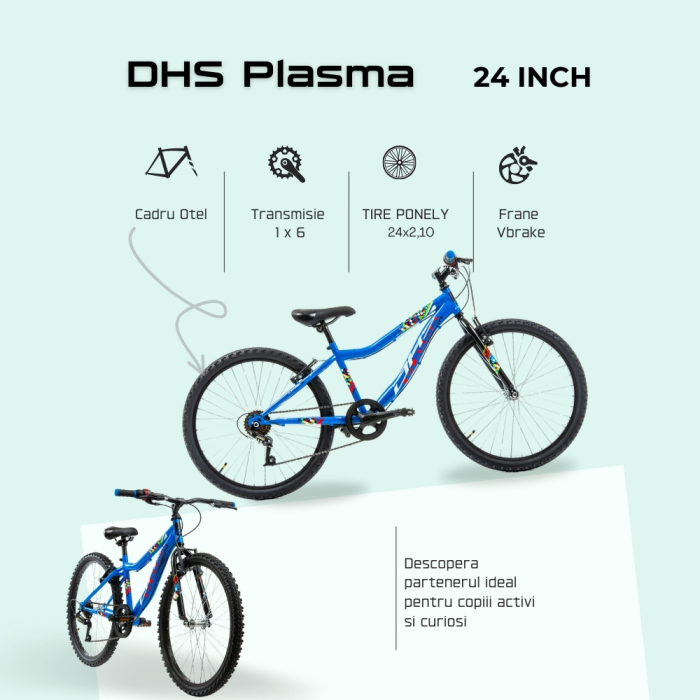 Kids Bike DHS Plasma - 24 Inch, Blue [4]