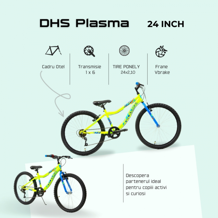 Kids Bike DHS Plasma - 24 Inch, Yellow [4]