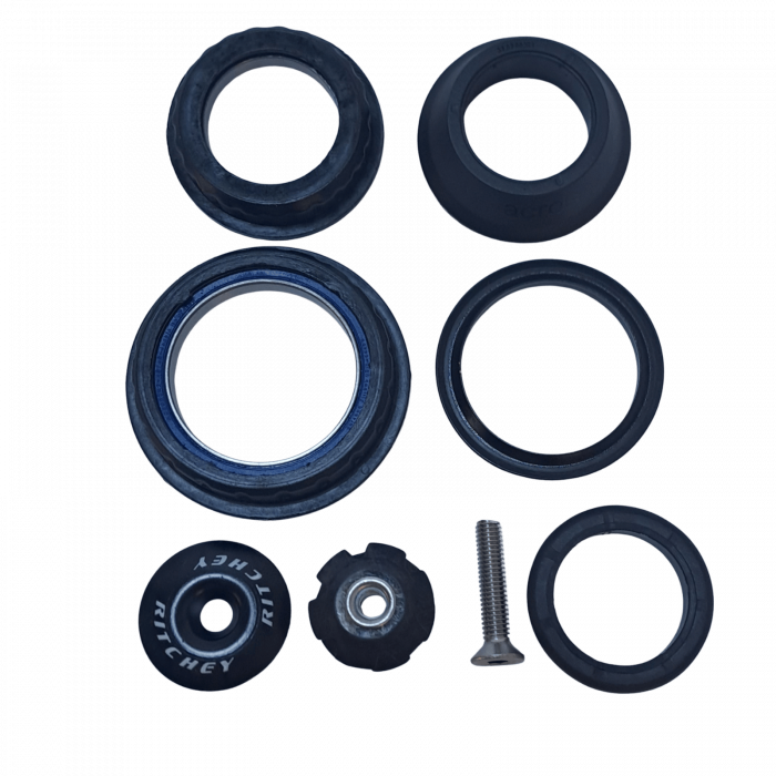 Serie sterzo MTB ACROS AZX-212 R5 – ZS44/28,6 | ZS56/40, con calotte in fibra, nero, logo ACROS [1]