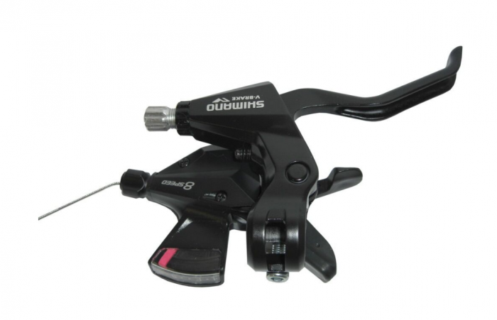 Schalthebel/Bremshebel ST-M310-L-2 rechts, 8-Gang, Innenzug 2050 mm, Rapidfire Plus, 2-Finger-Alu, für V-Brake, schwarz, Bulk [1]